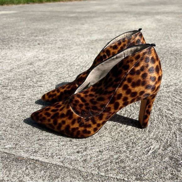 Boden Ankle Boots Leopard Print Roseberry Heeled Leather Womens Sz 39/8.5 - Picture 4 of 8